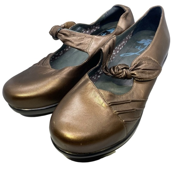 Dansko Ainsley Bronze Metallic Leather Mary Jane Comfort Clogs Sz 41 #2409060200 - Picture 5 of 13